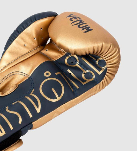 Venum X Rajadamnern Boxhandschuhe - Gold/Blau - The Fight Company Deutschland