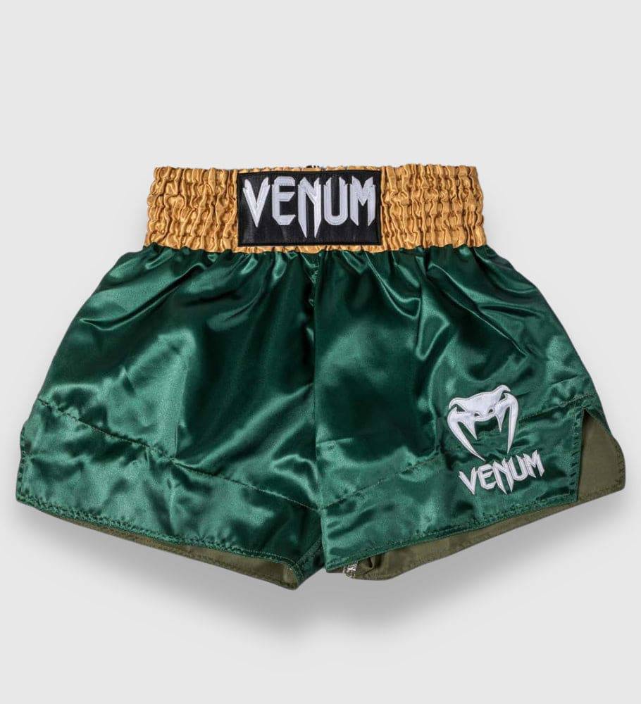 Venum Muay Thai Shorts Classic 2.0 - Grün/Gold/Weiss - The Fight Company Deutschland