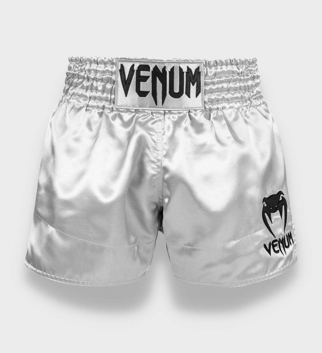 Venum Muay Thai Shorts Classic - Silber/Schwarz - The Fight Company Deutschland