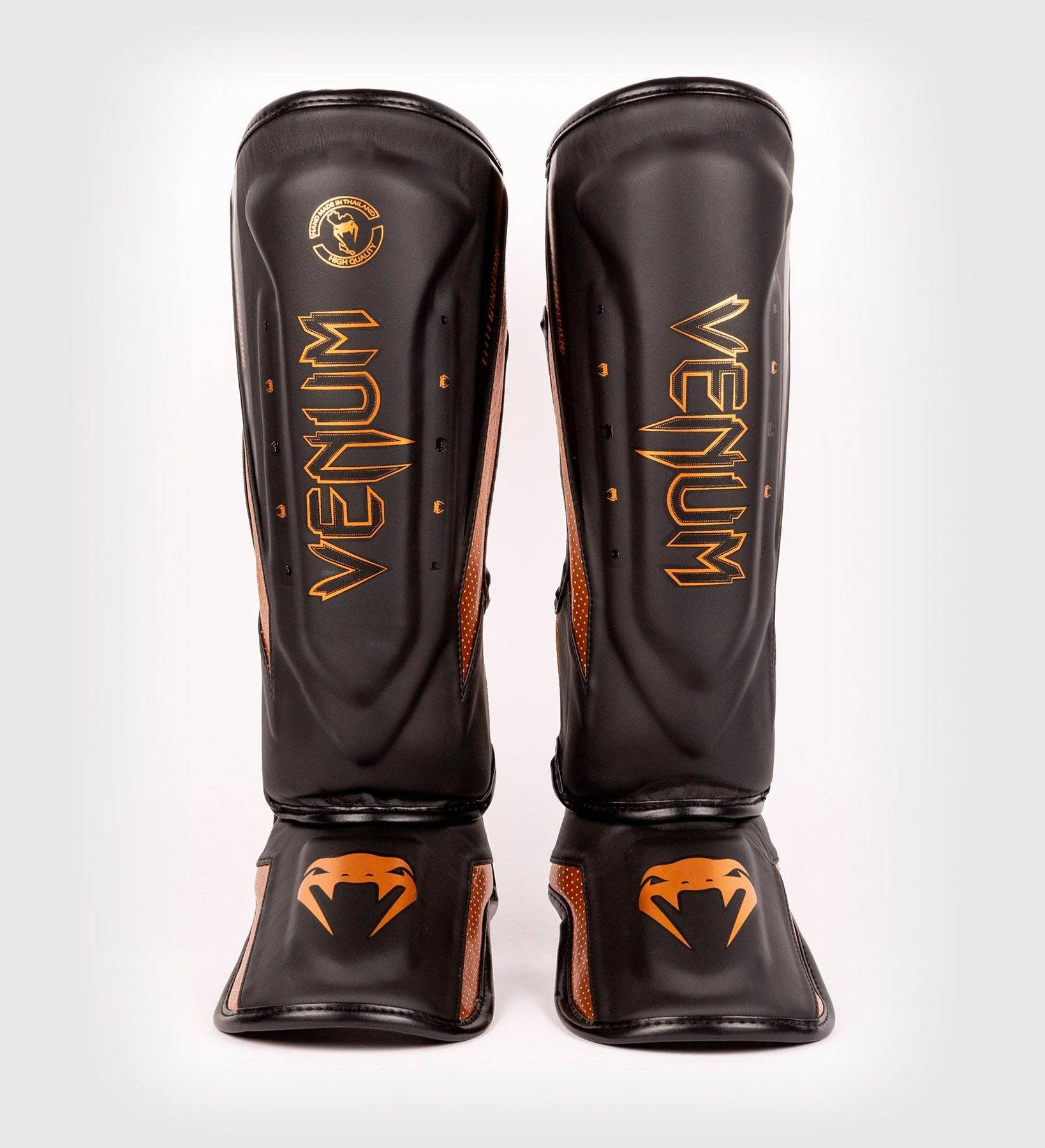 Venum Schienbeinschoner Elite Evo - Schwarz/Bronze - The Fight Company Deutschland