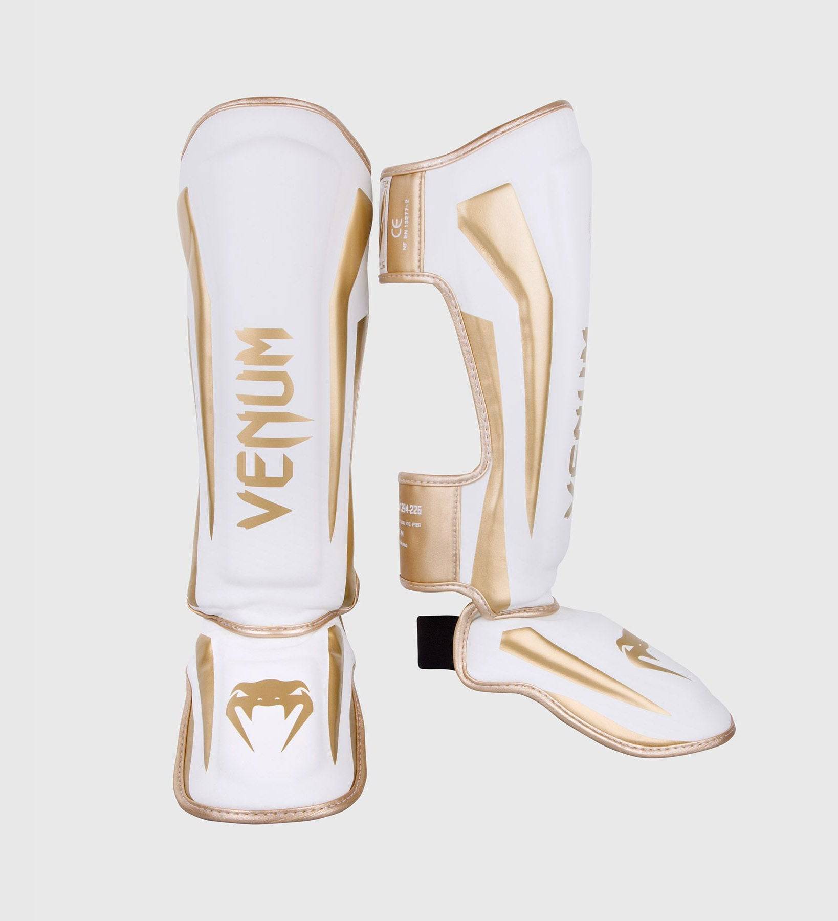 Venum Schienbeinschoner Elite - Weiss/Gold - The Fight Company Deutschland