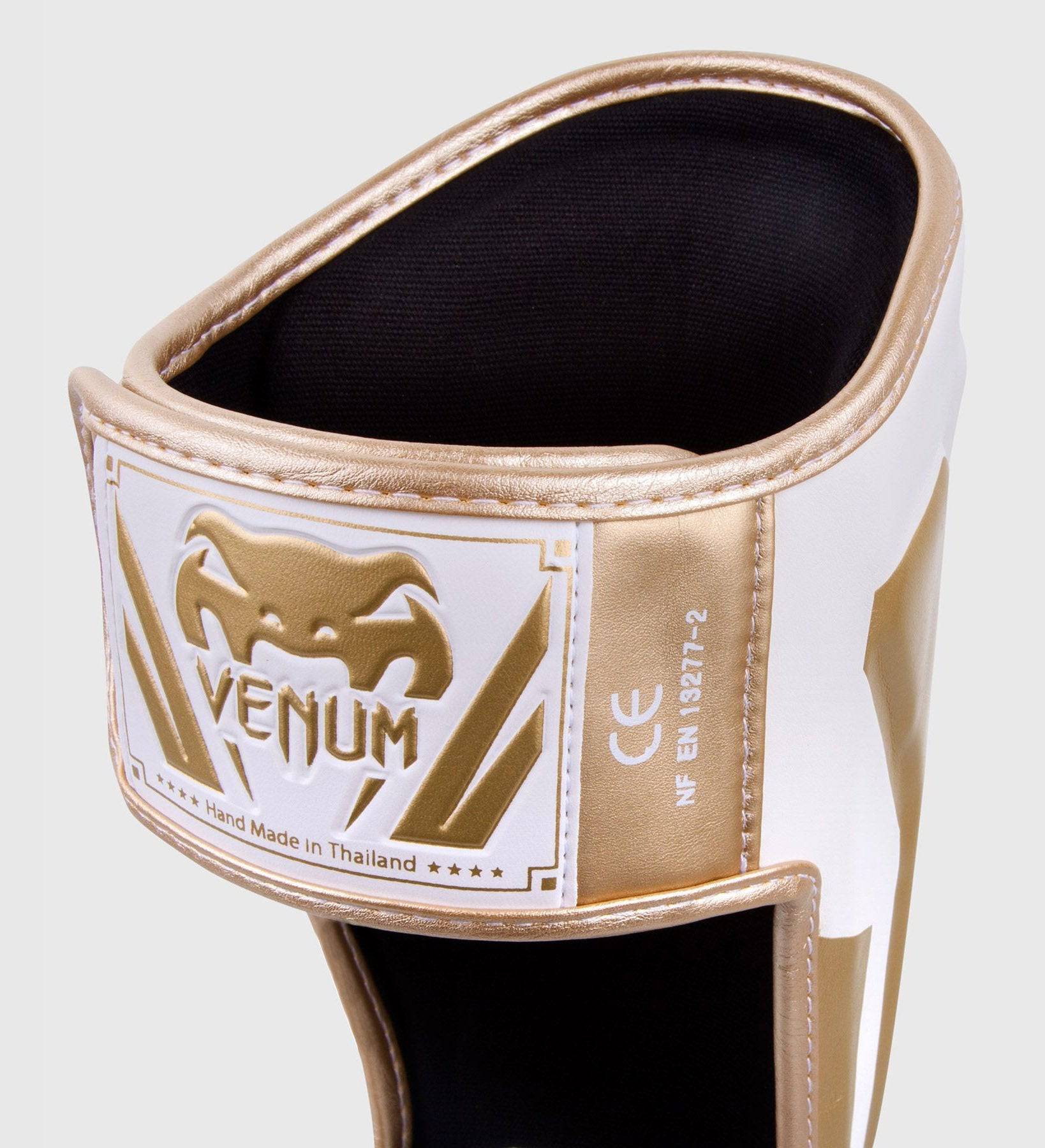 Venum Schienbeinschoner Elite - Weiss/Gold - The Fight Company Deutschland