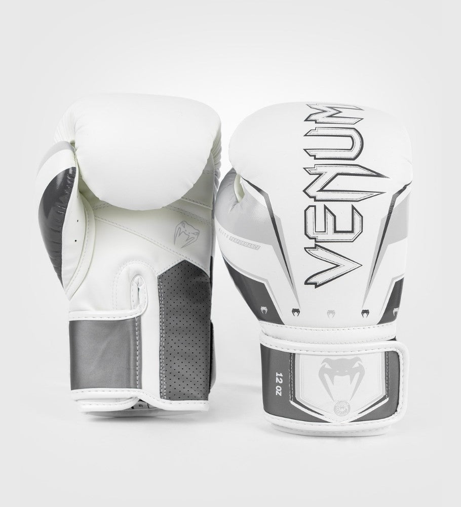 Venum Boxhandschuhe Elite Evo - Weiss/Silber - The Fight Company Deutschland