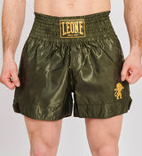 Leone Muay Thai Shorts Basic - Kaki Grün/Gold - The Fight Company Deutschland