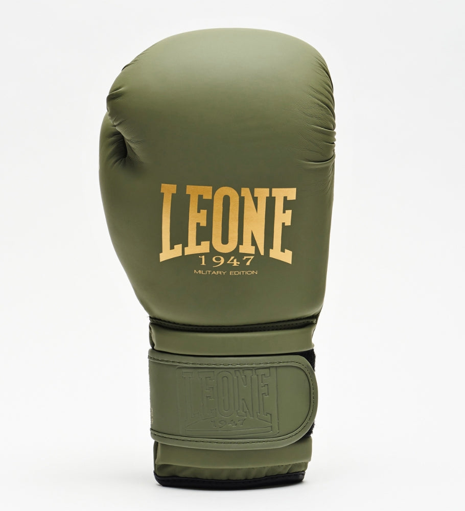 Leone Boxhandschuhe GN059G - Kaki Grün/Gold - The Fight Company Deutschland