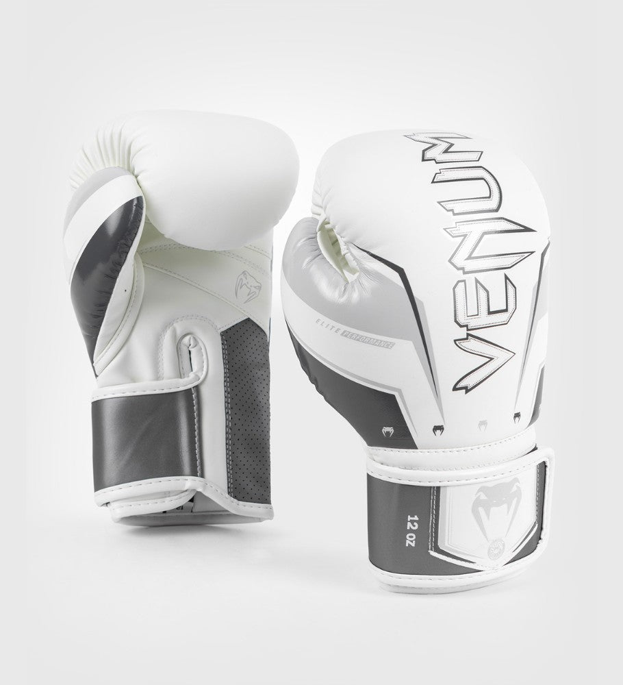 Venum Boxhandschuhe Elite Evo - Weiss/Silber - The Fight Company Deutschland