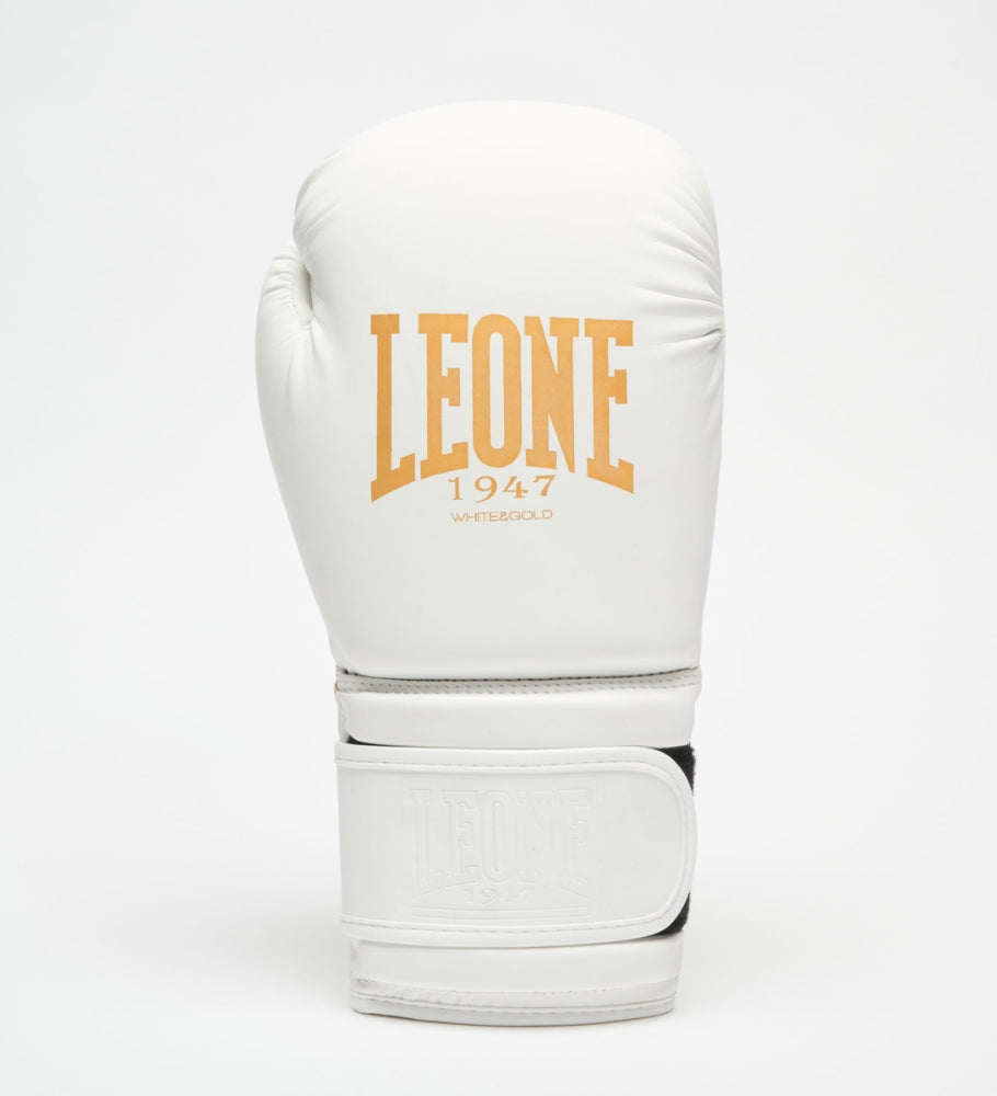 Leone Boxhandschuhe GN059W - Weiss/Gold - The Fight Company Deutschland