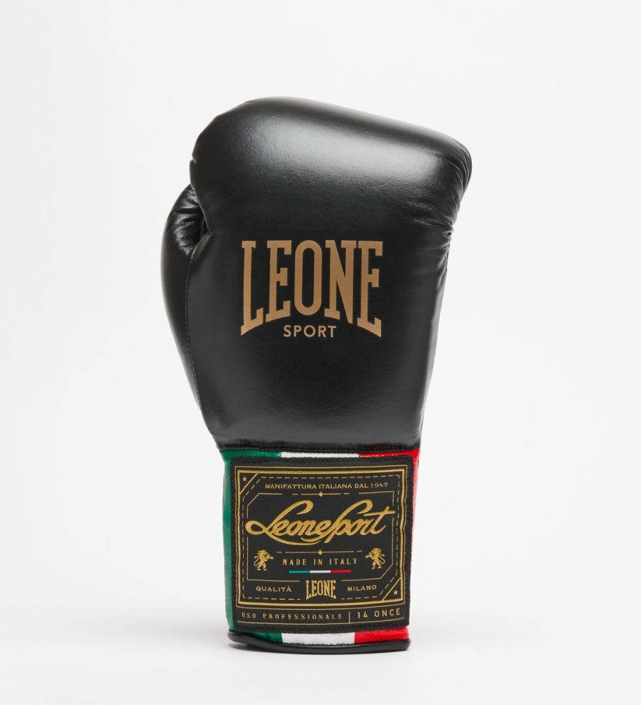 Leone Sport Boxhandschuhe mit Schnürung - Orlando Classic - Schwarz - The Fight Company Deutschland