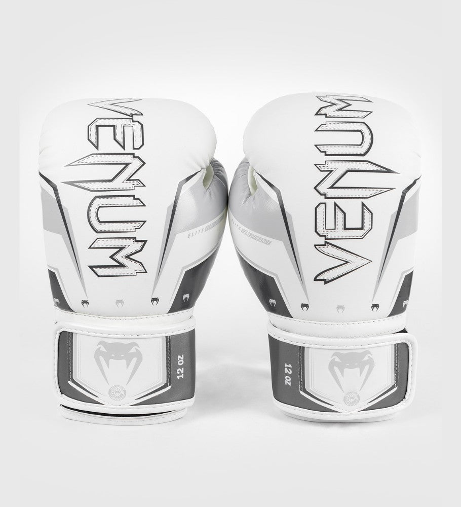 Venum Boxhandschuhe Elite Evo - Weiss/Silber - The Fight Company Deutschland