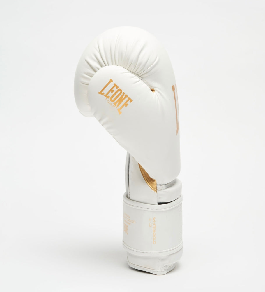 Leone Boxhandschuhe GN059W - Weiss/Gold - The Fight Company Deutschland