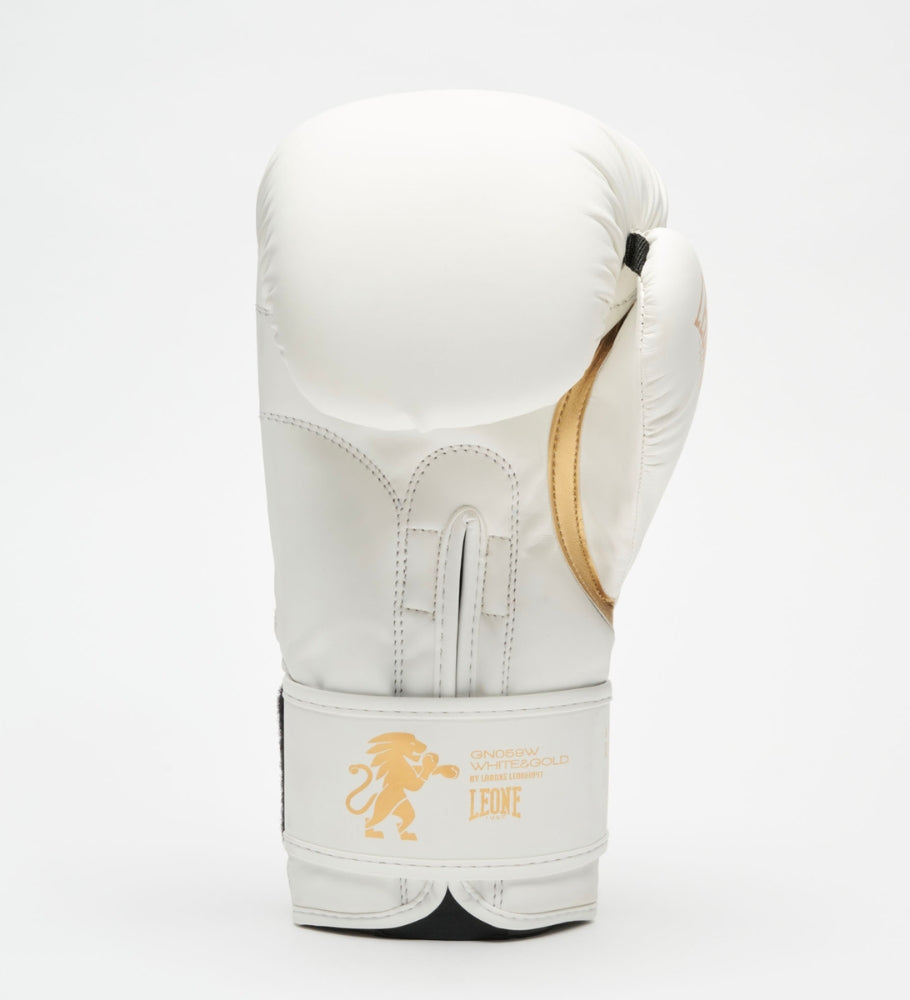 Leone Boxhandschuhe GN059W - Weiss/Gold - The Fight Company Deutschland