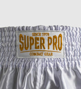 Super Pro Muay Thai Shorts Brave - Weiss/Gold - The Fight Company
