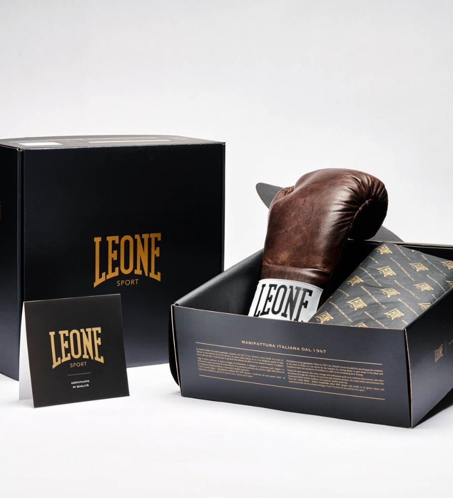 Leone Sport Boxhandschuhe mit Schnürung - Romeo Vintage Moro - The Fight Company Deutschland