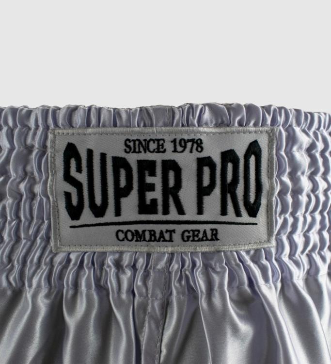 Super Pro Muay Thai Shorts Brave - Weiss/Schwarz - The Fight Company