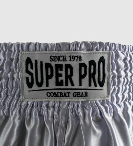 Super Pro Muay Thai Shorts Brave - Weiss/Schwarz - The Fight Company