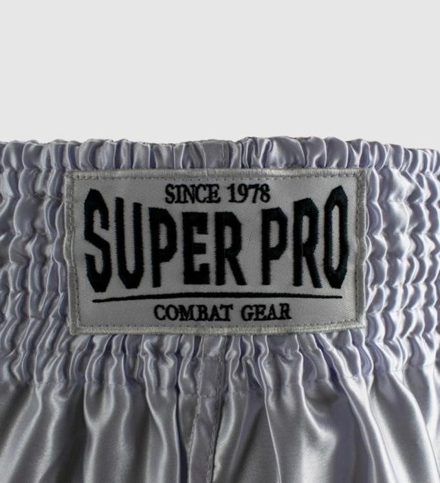 Super Pro Muay Thai Shorts Brave - Weiss/Schwarz - The Fight Company