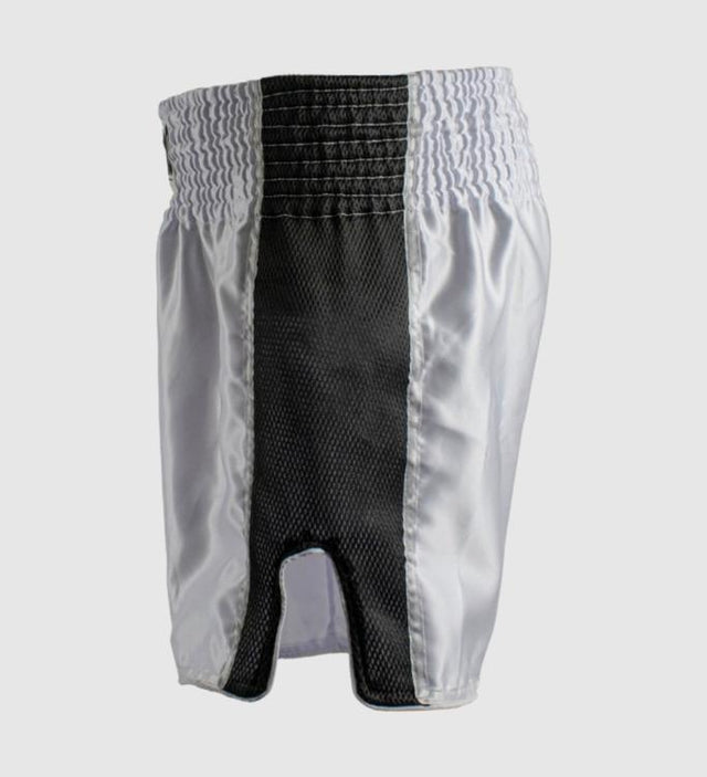 Super Pro Muay Thai Shorts Brave - Weiss/Schwarz - The Fight Company