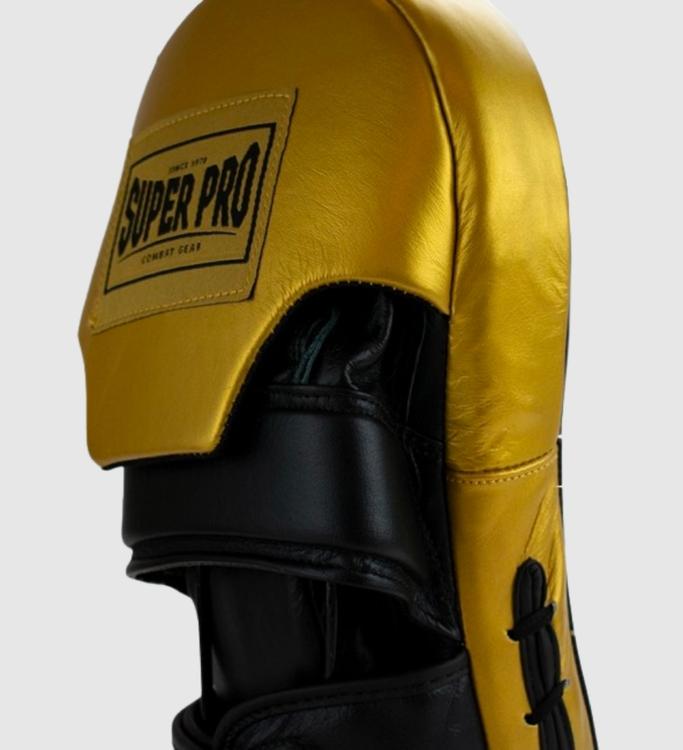 Super Pro Boxpratzen Curved Lang - Schwarz/Gold - The Fight Company