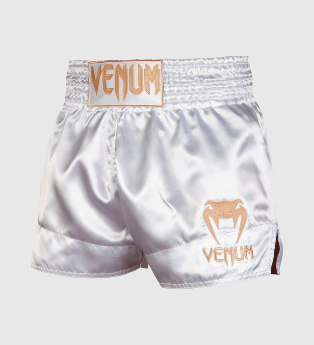 Venum Muay Thai Shorts Classic - Weiss/Gold - The Fight Company